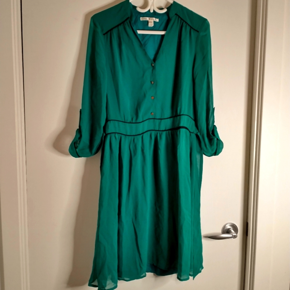 Uttam Boutique Emerald Green Shift Dress UK Size 14 US Size 8/10